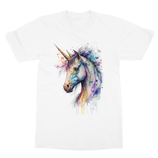 Watercolour Mystical Unicorn Painting Softstyle T-Shirt