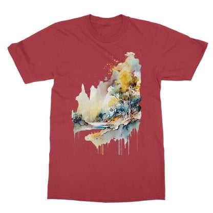 Watercolour Abstract Magical Landscape Painting Softstyle T-Shirt