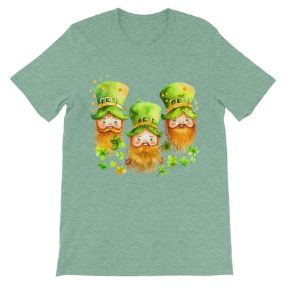 3 Cute Irish Leprechauns with Ginger Beards Unisex Short Sleeve T-Shirt