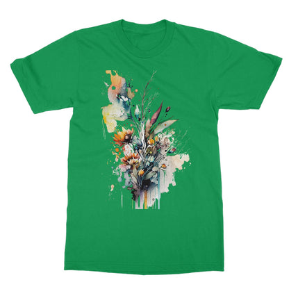 Watercolour Beautiful Abstract Flowers Painting Softstyle T-Shirt