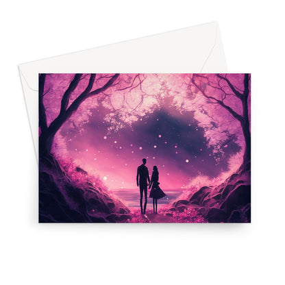 Romantic Enchanted Cherry Blossoms Greeting Card