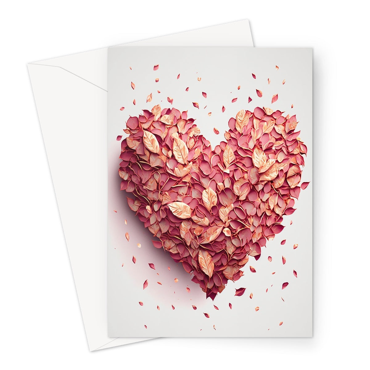 Pink Valentines Heart Card Greeting Card