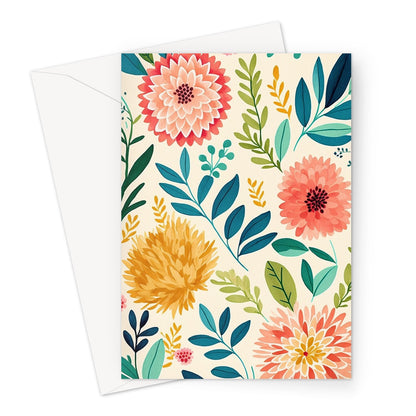 Peaceful Calming Flowers and Leaves Spring Blossom Greeting Card