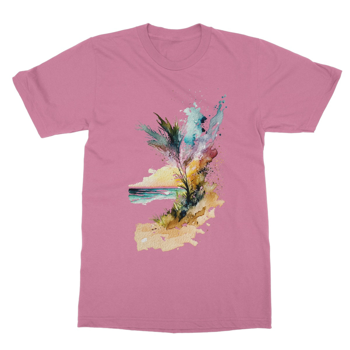 Watercolour Enchanting Abstract Beach Painting Softstyle T-Shirt