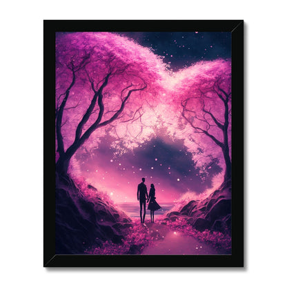 Romantic Enchanted Cherry Blossoms Budget Framed Poster