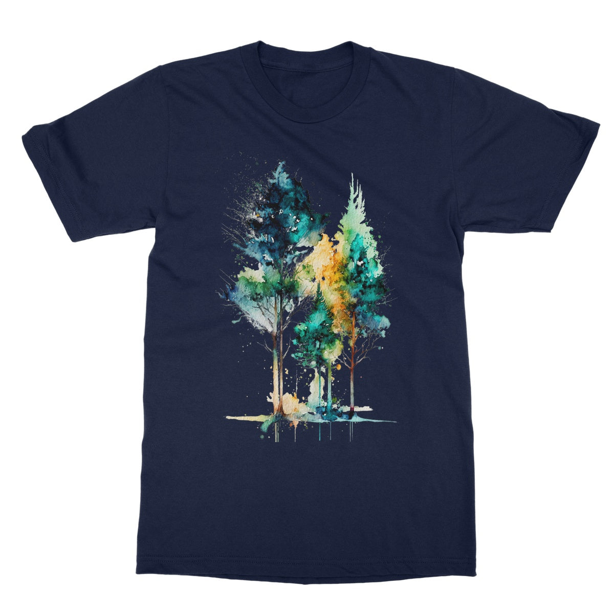 Watercolour Abstract Captivating Trees Painting Softstyle T-Shirt