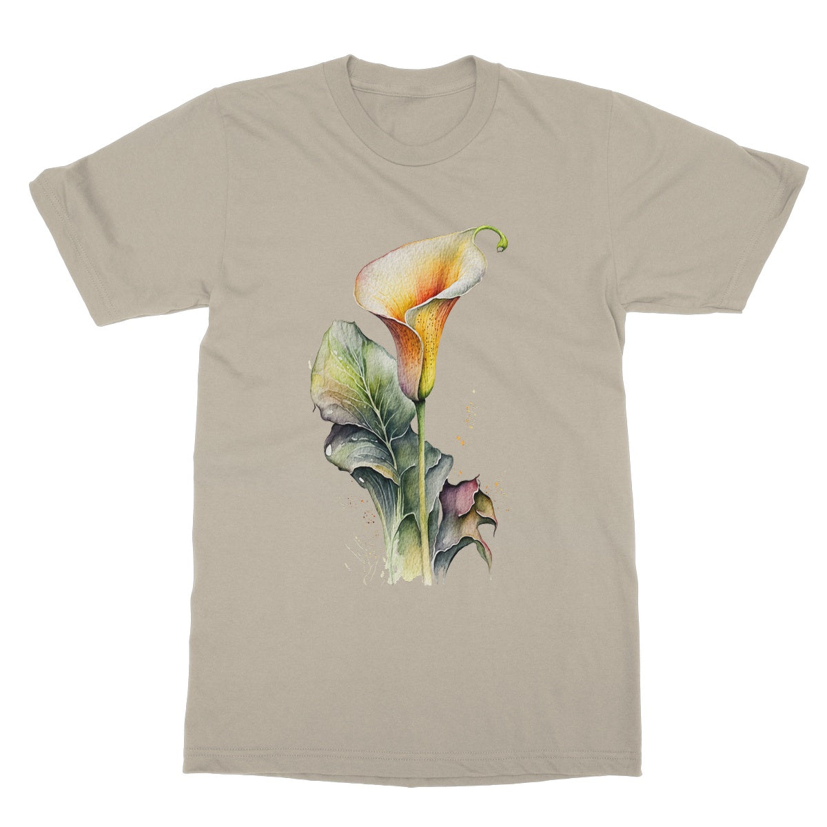 Watercolour Elegant Beautiful Calla Lily Painting Softstyle T-Shirt