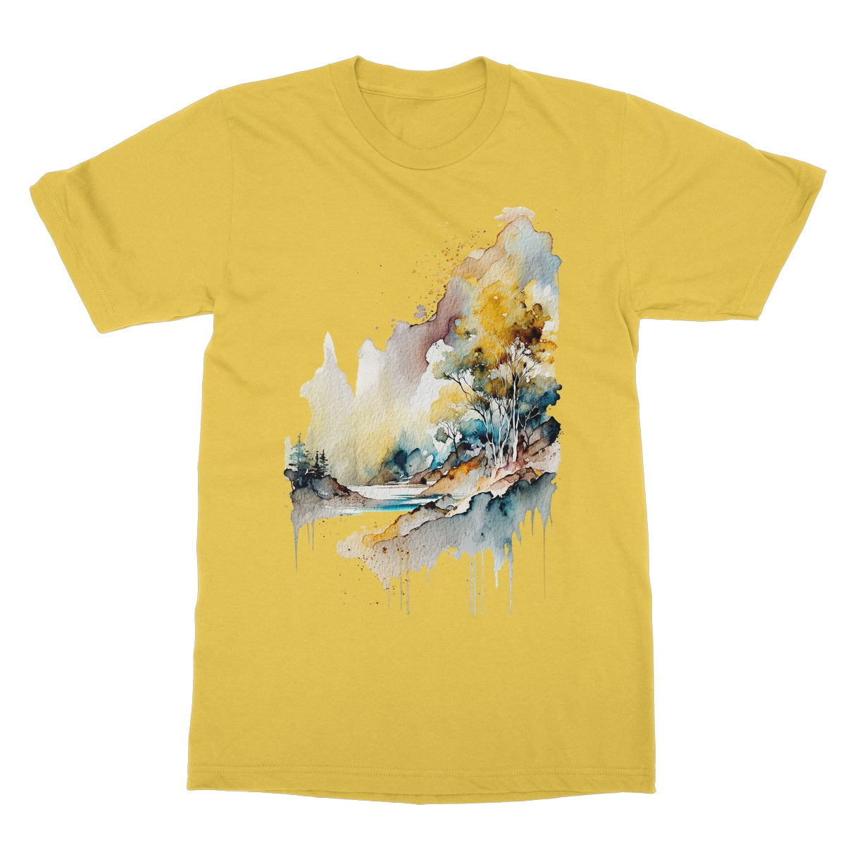 Watercolour Abstract Magical Landscape Painting Softstyle T-Shirt