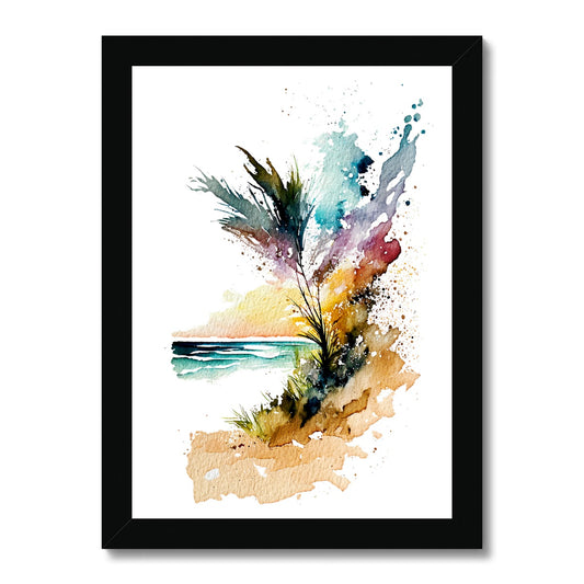 Watercolour Enchanting Abstract Beach Painting Framed Print