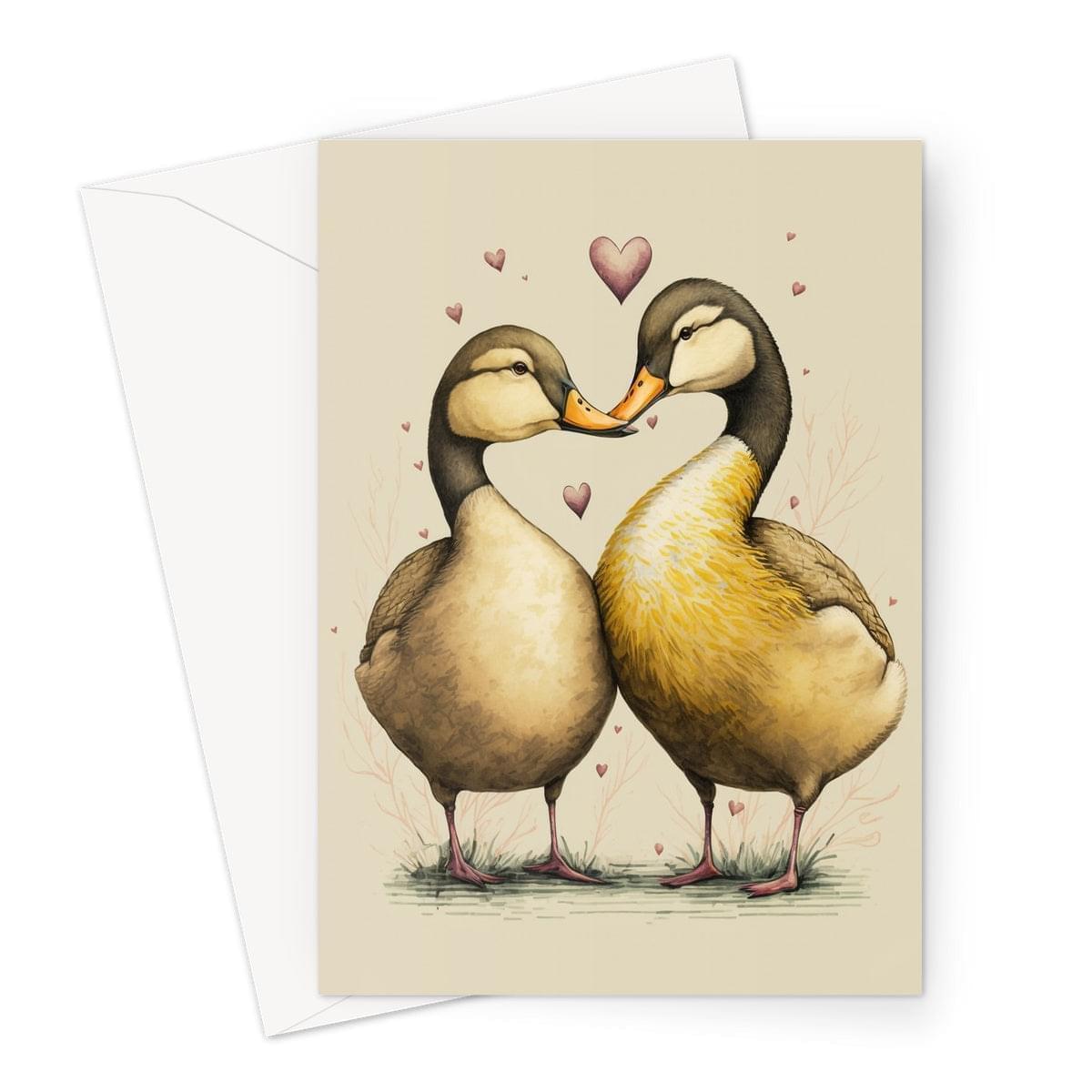 Cute Ducks in Love Greeting Card