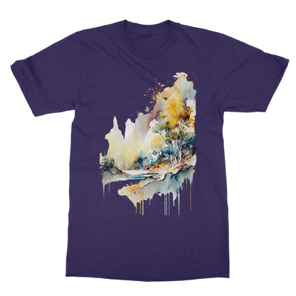 Watercolour Abstract Magical Landscape Painting Softstyle T-Shirt