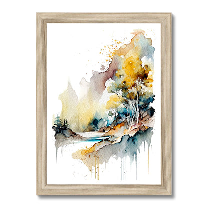 Watercolour Abstract Magical Landscape Painting Framed Print