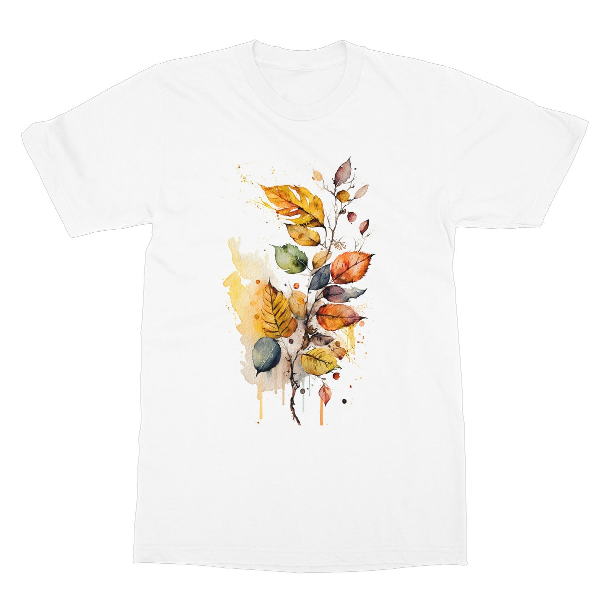 Watercolour Fall-inspired Autumn Leaves Painting Softstyle T-Shirt