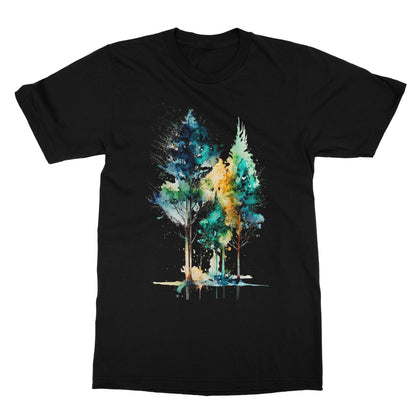 Watercolour Abstract Captivating Trees Painting Softstyle T-Shirt