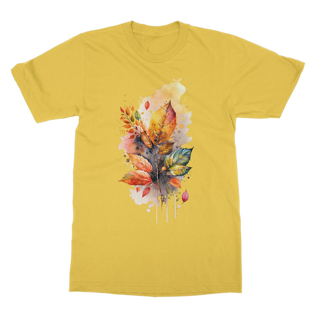 Watercolour Autumn Leaves Painting Softstyle T-Shirt