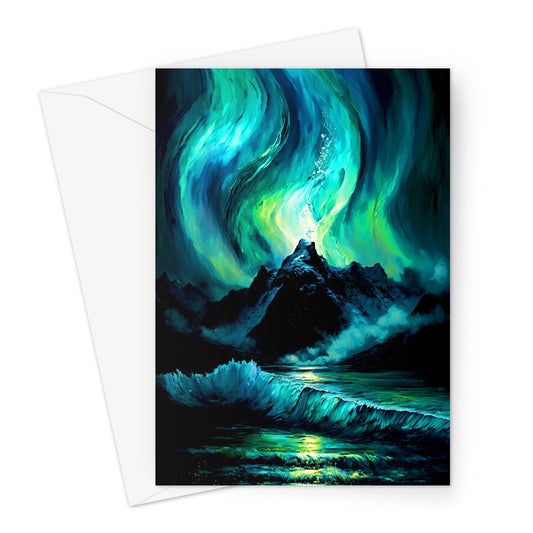 An Impressionistic Painting Hill Aurora Greeting Card