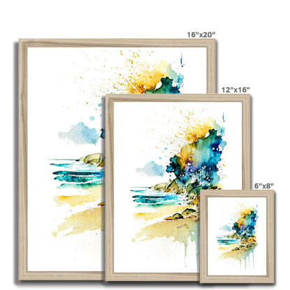 Watercolour Abstract Glamourous Beach Painting Framed Print