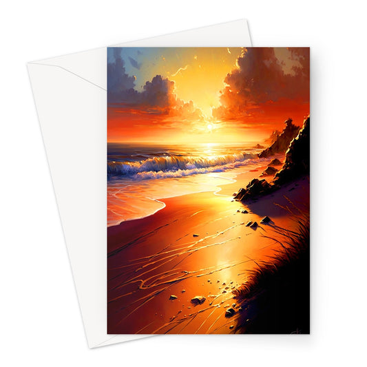 Magical Sunset Beach Scene Greeting Card