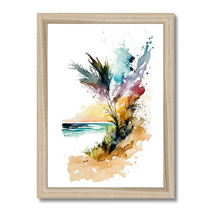 Watercolour Enchanting Abstract Beach Painting Framed Print