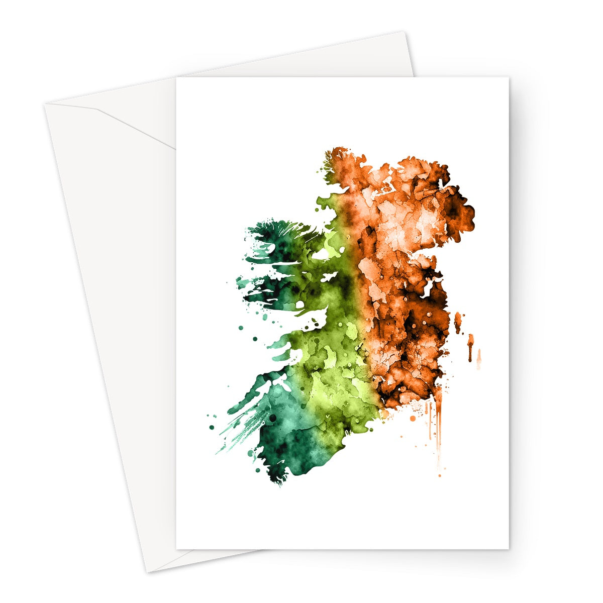 Watercolor Map of Ireland Greeting Card