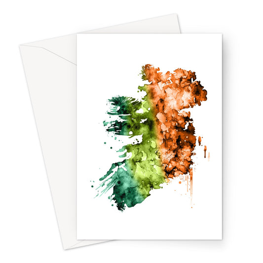 Watercolor Map of Ireland Greeting Card