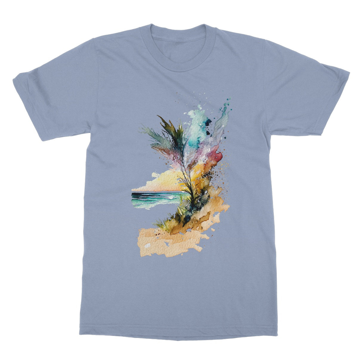 Watercolour Enchanting Abstract Beach Painting Softstyle T-Shirt