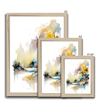 Watercolour Abstract Magical Landscape Painting Framed Print