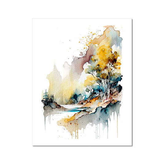 Watercolour Abstract Magical Landscape Painting Fine Art Print