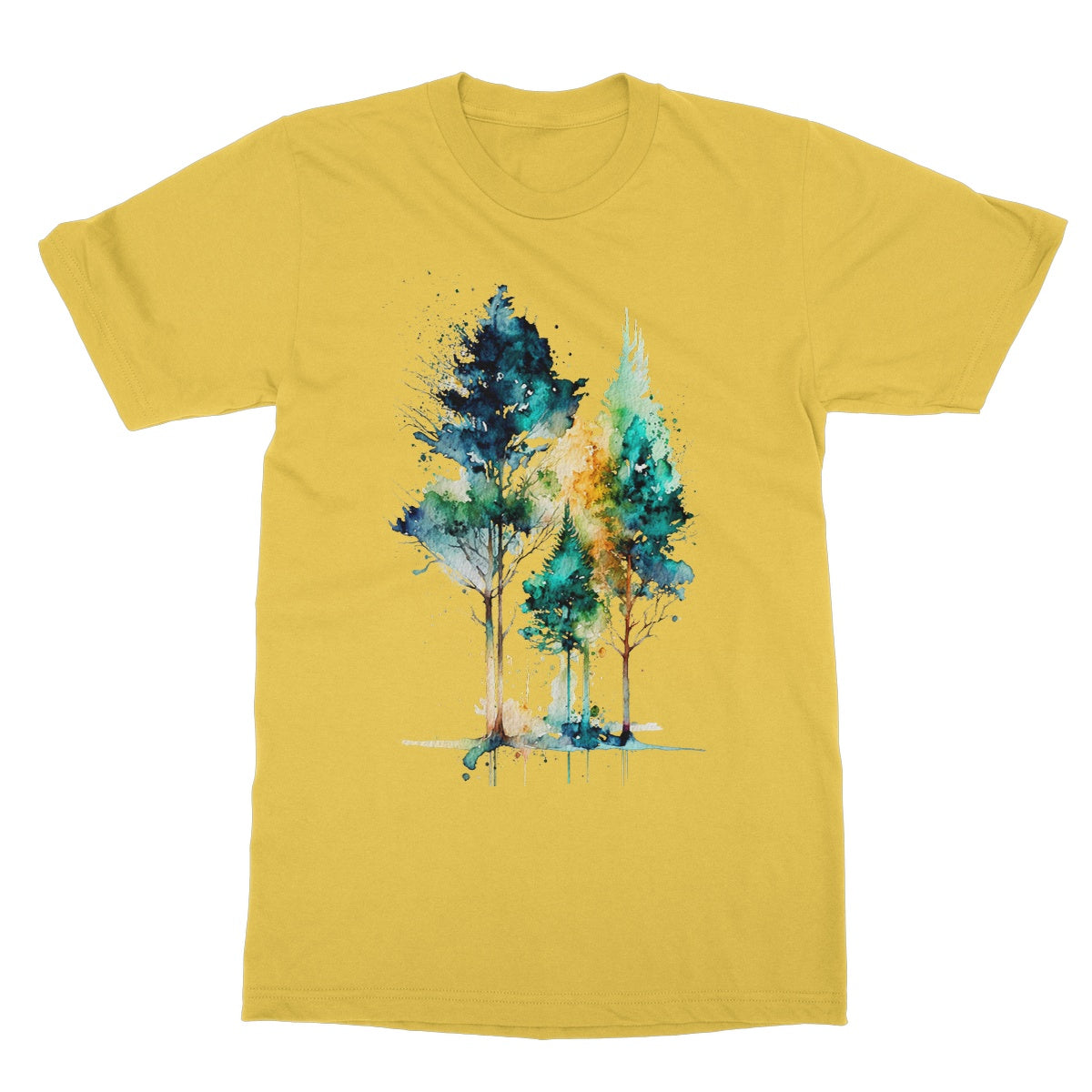 Watercolour Abstract Captivating Trees Painting Softstyle T-Shirt