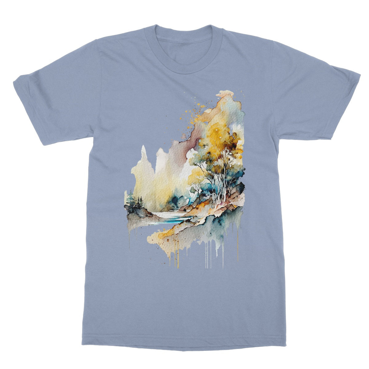 Watercolour Abstract Magical Landscape Painting Softstyle T-Shirt