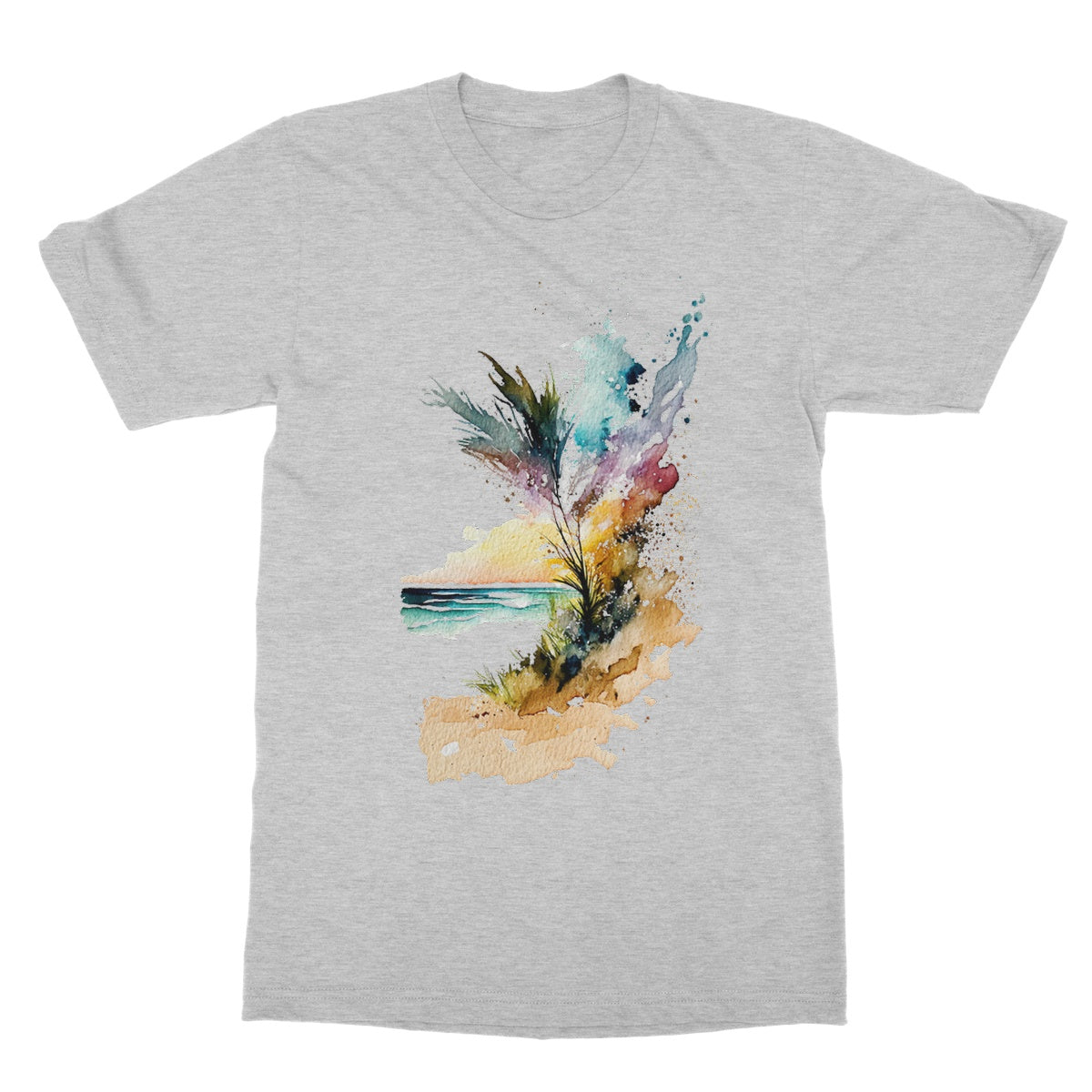 Watercolour Enchanting Abstract Beach Painting Softstyle T-Shirt