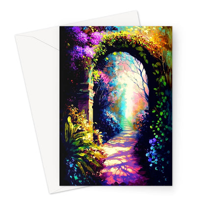 Colourful Ethereal Secret Garden Greeting Card