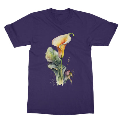 Watercolour Elegant Beautiful Calla Lily Painting Softstyle T-Shirt