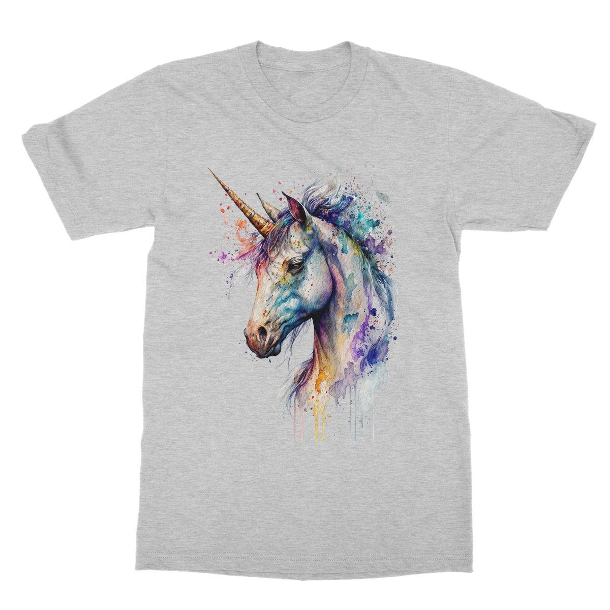 Watercolour Mystical Unicorn Painting Softstyle T-Shirt