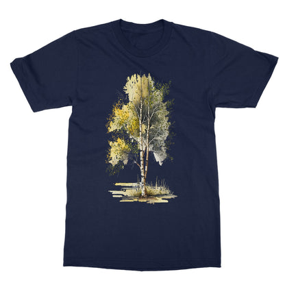 Watercolour Yellow Birch Tree Painting Softstyle T-Shirt