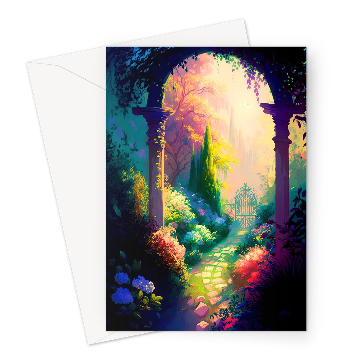 Fantasy Mystical Garden Painting Greeting Card