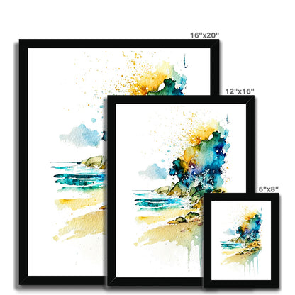 Watercolour Abstract Glamourous Beach Painting Framed Print