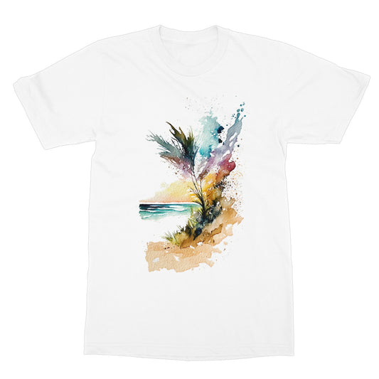 Watercolour Enchanting Abstract Beach Painting Softstyle T-Shirt