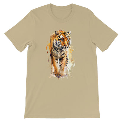 Watercolour Strong Tiger Painting Unisex Short Sleeve T-Shirt