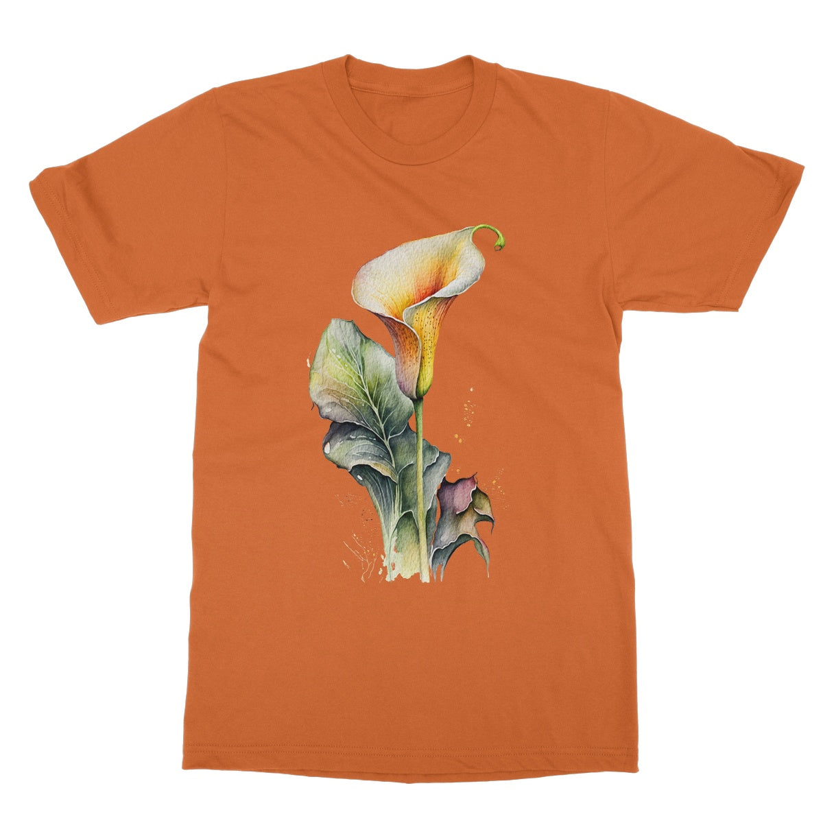 Watercolour Elegant Beautiful Calla Lily Painting Softstyle T-Shirt