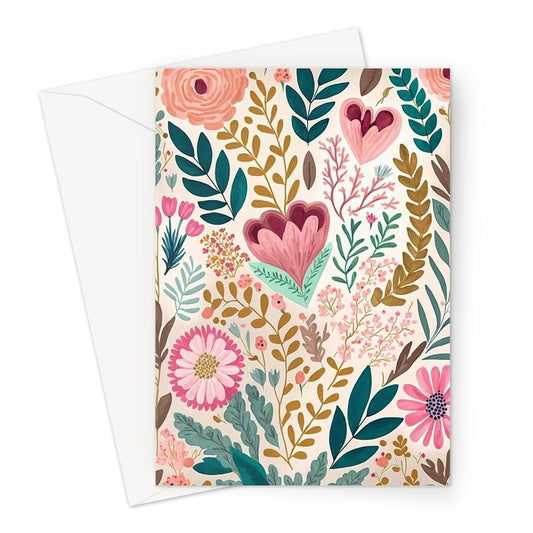 Gorgeous and Romantic Pastel Flowers Greeting Card