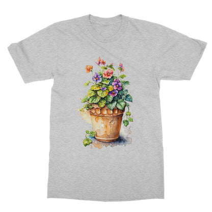 Watercolour Flower Pot Painting Softstyle T-Shirt