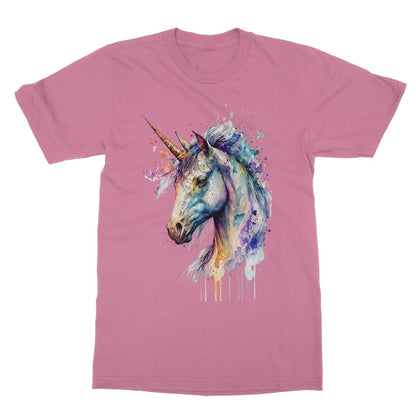 Watercolour Mystical Unicorn Painting Softstyle T-Shirt