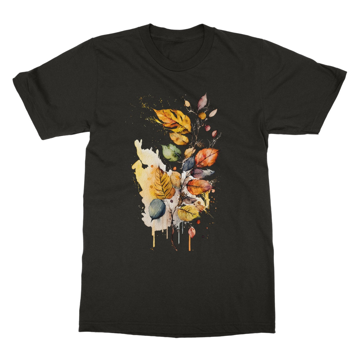 Watercolour Fall-inspired Autumn Leaves Painting Softstyle T-Shirt