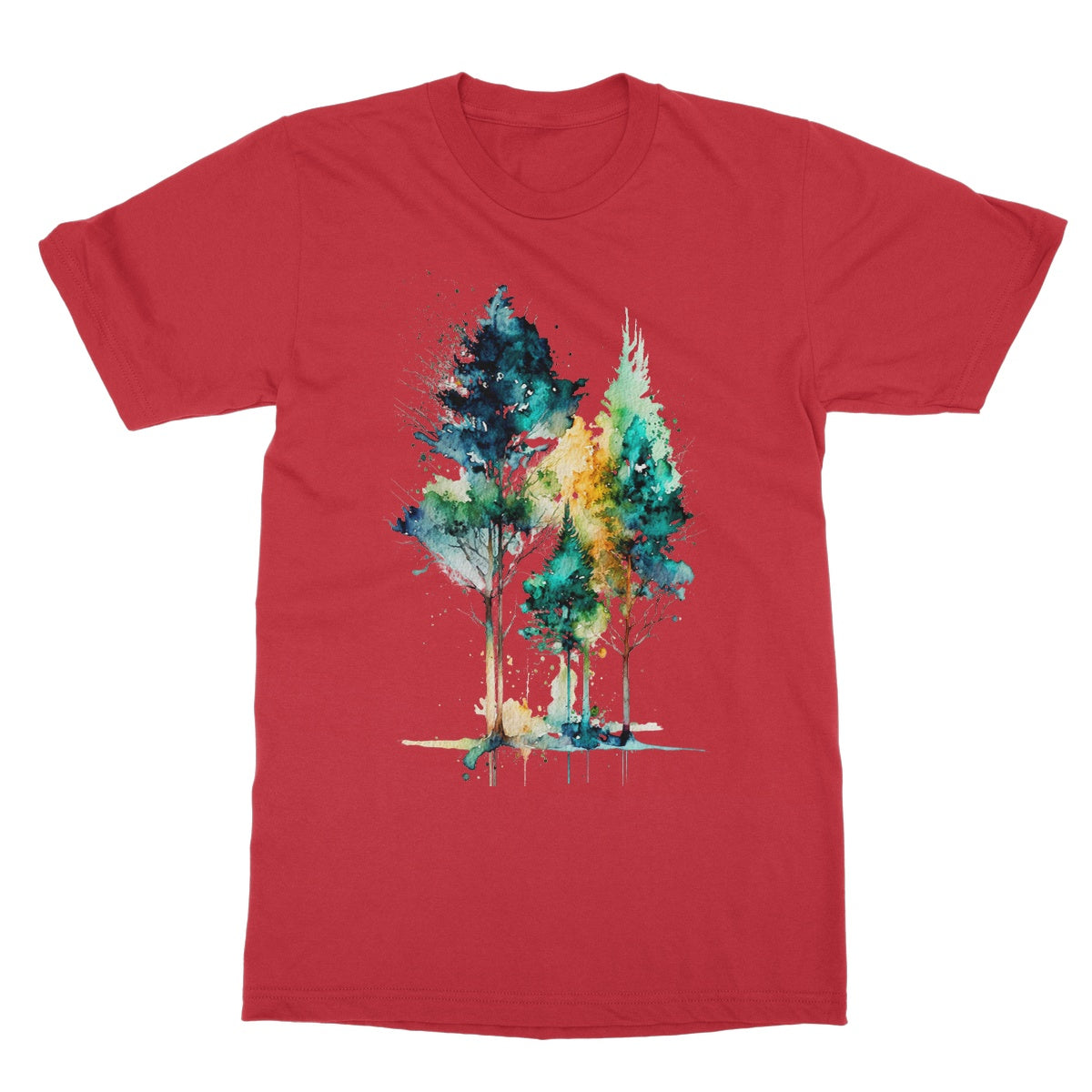 Watercolour Abstract Captivating Trees Painting Softstyle T-Shirt