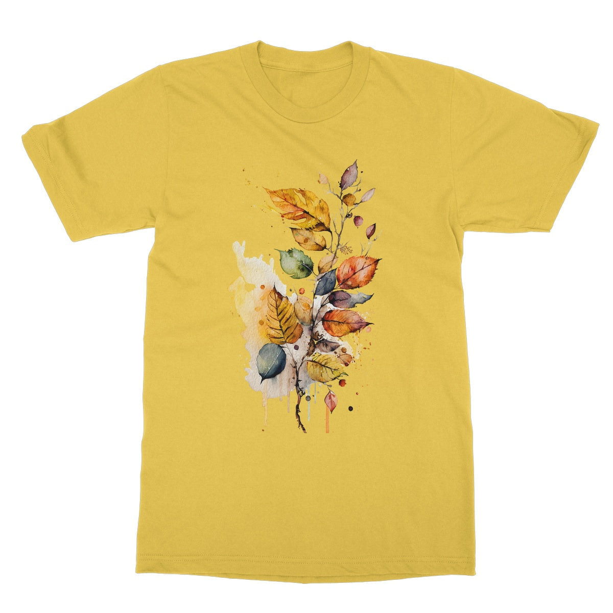 Watercolour Fall-inspired Autumn Leaves Painting Softstyle T-Shirt