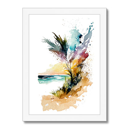 Watercolour Enchanting Abstract Beach Painting Framed Print