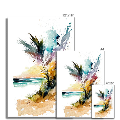 Watercolour Enchanting Abstract Beach Painting Fine Art Print