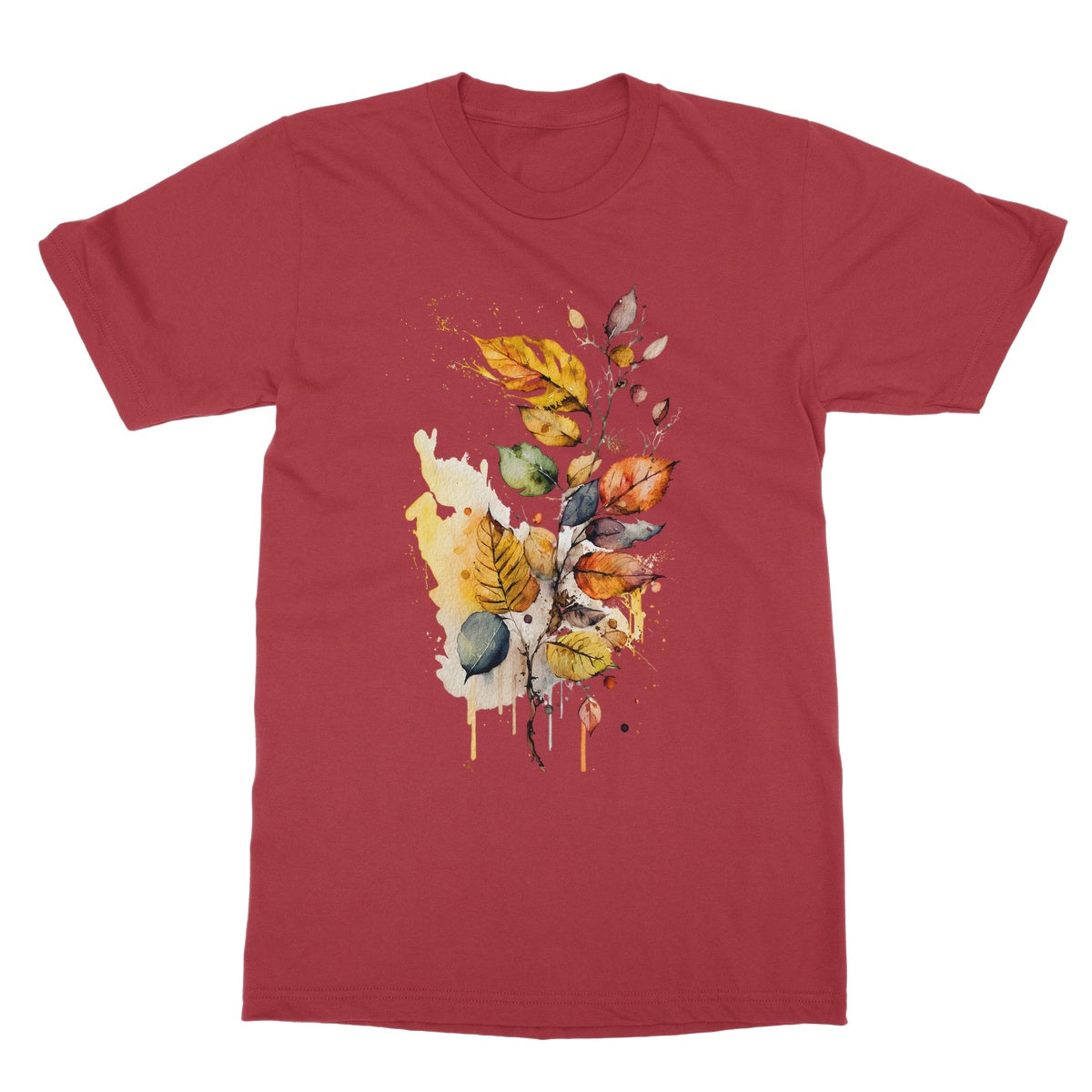 Watercolour Fall-inspired Autumn Leaves Painting Softstyle T-Shirt