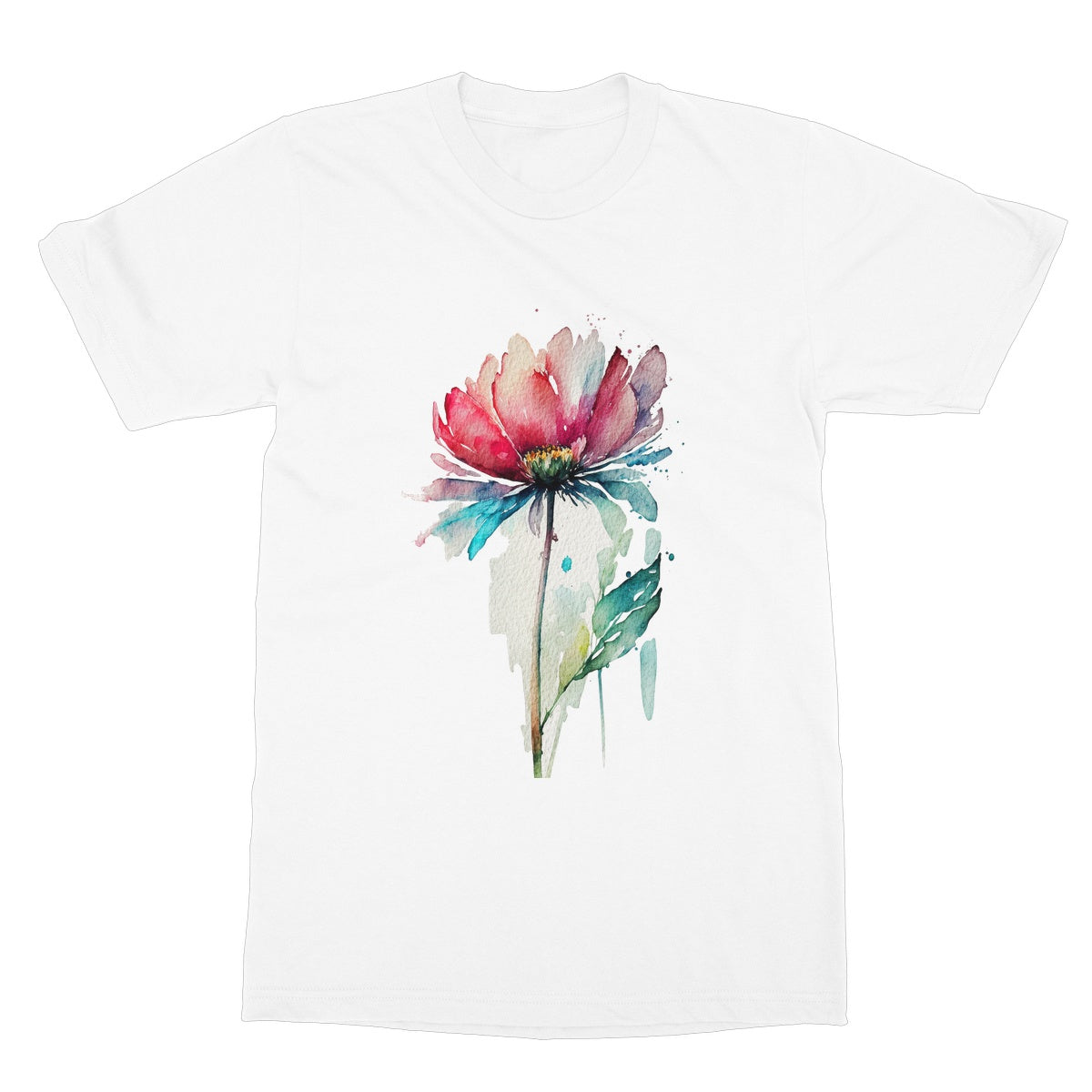 Watercolour Flower Simple Painting Softstyle T-Shirt